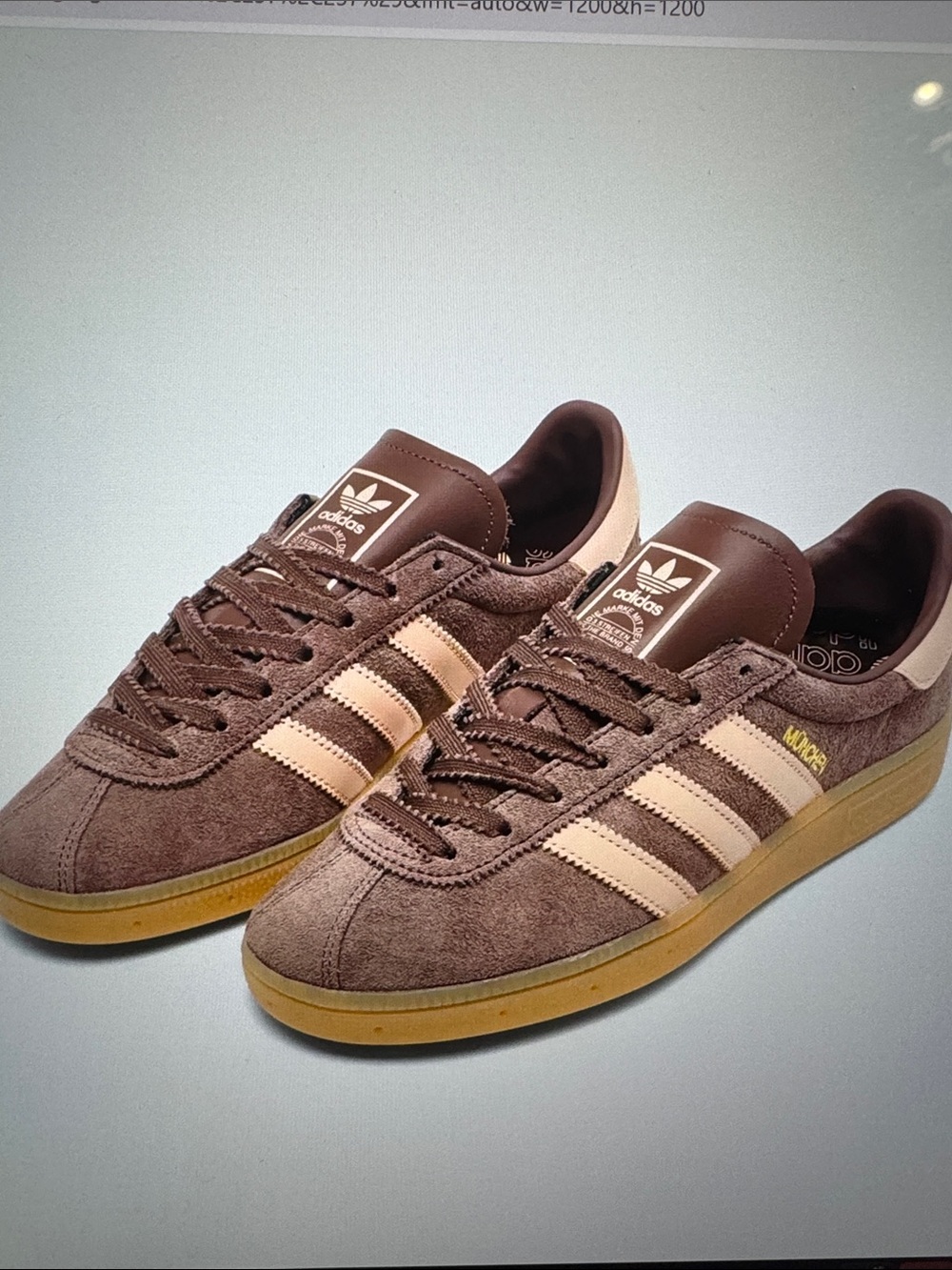 adidas Brown Suede Sneakers with Cream Stripes